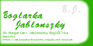 boglarka jablonszky business card